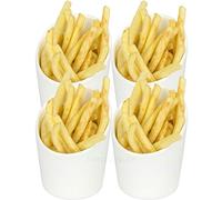 Set of 4 White Porcelain Side Serving Dishes - Chips/Rice/French Fries/Desserts