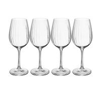 Set Of 4 White Wine Glasses Treviso Mikasa Clear Glass Dishwasher Safe Crystal