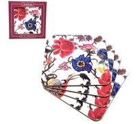 Set of 4 William Morris Anthina Florals Square Laminated