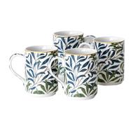 Set of 4 Willow Bough Mugs 310ml William Morris Dark Blue Floral Tea Coffee Cups