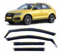 Set Of 4 Wind Deflectors For AUDI Q3 2011 2012 2013 2014 2015 2016 2017 2018 In-Channel Acrylic Side Window Visors-Smoke Tinted Sun & Rain Guards Reflectors Fits Audi Q3.