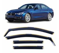 Set Of 4 Wind Deflectors For BMW 3 SERIES F30 SALOON 4 DOOR 2012 2013 2014 2015 2016 2017 2018 In-Channel Acrylic Side Window Visors-Smoke Tinted Sun & Rain Guards Reflectors.