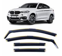 Set Of 4 Wind Deflectors For BMW X6 2015 2016 2017 2018 2019 In-Channel Acrylic Side Window Visors-Smoke Tinted Sun & Rain Guards Reflectors For X6 F16.
