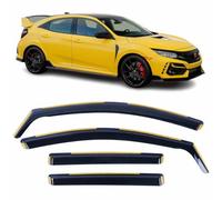 Set Of 4 Wind Deflectors For HONDA CIVIC 5-door Hatchback 2017 2018 2019 2020 2021 In-Channel Acrylic Side Window Visors-Smoke Tinted Sun & Rain Guards Reflectors Fits Honda Civic Type R.