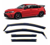 Set Of 4 Wind Deflectors For HONDA CIVIC 5-door Hatchback 2023 2024 2025 2026 In-Channel Acrylic Side Window Visors-Smoke Tinted Sun & Rain Guards Reflectors Fits Civic Type R.