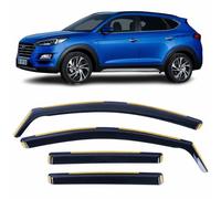 Set Of 4 Wind Deflectors For HYUNDAI TUCSON 2015 2016 2017 2018 2019 2020 2021 In-Channel Acrylic Side Window Visors-Smoke Tinted Sun & Rain Guards Reflectors.