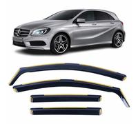 Set Of 4 Wind Deflectors For MERCEDES-BENZ A-Class 2013 2014 2015 2016 2017 2018 In-Channel Acrylic Side Window Visors-Smoke Tinted Sun & Rain Guards Reflectors Fits A Class W176