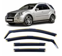 Set Of 4 Wind Deflectors For Mercedes-Benz ML W164 2005 2006 2007 2008 2009 2010 2011 In-Channel Acrylic Side Window Visors-Smoke Tinted Sun & Rain Guards Reflectors Fits M-Class.