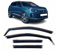 Set Of 4 Wind Deflectors For PEUGEOT 5008, 2017 2018 2019 2020 2021 2022 2023 2024 In-Channel Acrylic Side Window Visors-Smoke Tinted Sun & Rain Guards Reflectors.