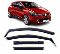 Set Of 4 Wind Deflectors For RENAULT CLIO MK4 5-door Hatchback/Estate 2012 2013 2014 2015 2016 2017 2018 2019 In-Channel Acrylic Side Window Visors-Smoke Tinted Sun & Rain Guards Reflectors.