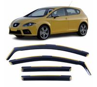 Set Of 4 Wind Deflectors For SEAT LEON MK2 2005 2006 2007 2008 2009 2010 2011 2012 In-Channel Acrylic Side Window Visors-Smoke Tinted Sun & Rain Guards Reflectors Fits Seat Leon.