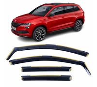 Set Of 4 Wind Deflectors For SKODA KAROQ 2017 2018 2019 2020 2021 2022 2023 2024 2025 In-Channel Acrylic Side Window Visors-Smoke Tinted Sun & Rain Guards Reflectors.