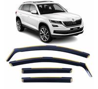 Set Of 4 Wind Deflectors For SKODA KODIAQ 2017 2018 2019 2020 2021 2022 2023 In-Channel Acrylic Side Window Visors-Smoke Tinted Rain Guards Reflectors.
