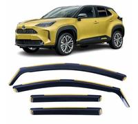 Set Of 4 Wind Deflectors For Toyota Yaris Cross 2021 2022 2023 2024 2025 2026 In-Channel Acrylic Side Window Visors-Smoke Tinted Sun & Rain Guards Reflectors Fits Yaris Cross XP210.