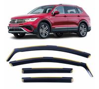 Set Of 4 Wind Deflectors For VOLKSWAGEN TIGUAN ALL SPACE 2017 2018 2019 2020 2021 2022 2023 In-Channel Acrylic Side Window Visors-Smoke Tinted Sun & Rain Guards Reflectors Fits VW Tiguan Long.