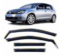 Set Of 4 Wind Deflectors For VW MK6 GOLF 6 HATCHBACK 5 door R GTI GT 2008 2009 2010 2011 2012 In-Channel Acrylic Side Window Visors-Smoke Tinted Sun & Rain Guards Reflectors.