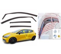 Set Of 4 Wind Deflectors IN-CHANNEL Type Compatible with RENAULT CLIO MK4 Hatchback/Estate 5 doors 2012 2013 2014 2015 2016 2017 2018 2019 Acrylic Glass Side Visors Window Deflectors