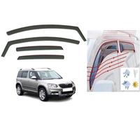 Set Of 4 Wind Deflectors IN-CHANNEL Type Compatible with SKODA YETI SUV 2009 2010 2011 2012 2013 2014 2015 2016 2017 Acrylic Glass Side Visors Window Deflectors
