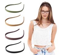 Set of 4 women's headbands, headbands, women's headbands, flexible without pressure, non-slip with teeth, thin design for people who wear glasses and daily wearing comfort (matte finish)