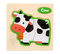 Set of 4 Wooden Animal Puzzles Montessori Baby Toys Wooden Toys Puzzles Made of Wood Children Educational 3D Motor Skills Toy Learning Toy Gifts for Boys and Girls (A)