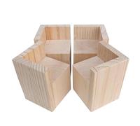 Set of 4 Wooden Bed Risers - Heavy-Du Square Elevators for Beds, Sofas, Chairs & Tables - Fur Feet Lifters for Home Use, Perfect for Space Saving