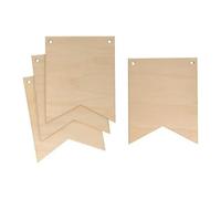Set of 4 Wooden Flags 'Artemio' Etendards 15 x 12 x 0.2 cm