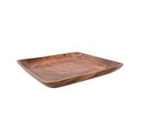 Set of 4 Wooden Square Serving Tray Salad Bowl Plate