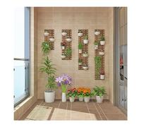 Set of 4 Wooden Wall Planters, Hanging Planter, Wall Planter for Climbing Plants, Indoor Outdoor Frame Display, Plant Hangers for Garden Home Decor (Carbonized color)