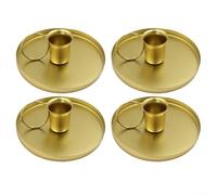 Set Of 4 Wrought Iron Candle Holders With Vintage Design For Elegant Home Decoration And Setting Warm, Inviting Moods For Various Occasions(Gold)