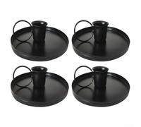 Set Of 4 Wrought Iron Candle Holders With Vintage Design For Elegant Home Decoration And Setting Warm, Inviting Moods For Various Occasions(black)