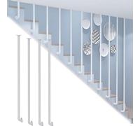 Set of 4 Wrought Iron Stair Spindles 43.3in White Industrial Deck Balusters for Hotels Villas & Porches Easy to Install Balustrade Railing