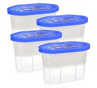 Set of 4 x 500ml Small Dehumidifier & Damp Absorber for Mold | Interior Dehumidifiers for Home, Bedroom, Wardrobe, Kitchen | Portable, Reusable Moisture Absorber & Powerful Condensation Remover