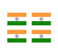 Set of 4 x India Flag Iron on Screen Print Transfers for Fabrics Machine Washable Indian Flag Patch