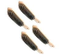 Set of 4 x Wire Brush, Heavy-Duty Handheld Steel Wire Brushes with Wooden Handle - Rust Remover for Metal, Wood, Concrete - Tough Steel Wire Bristles for Paint, Dust, Debris