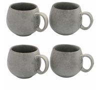 Set of 4 XL Nordic Stoneware Mugs 490ml with Reactive Glaze 2 Colours Cooks Professional Grey One Size