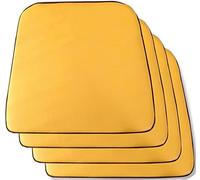Set of 4 Yellow Leather Dining Chair Cushions - Comfortable Kitchen Seat Pads for Home Decor, 43x46cm, Perfect for Dining Chairs, Enhance Style and Comfort