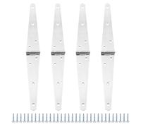 Set of 4 ZONADAH Garden Shed Door Gate Strap Hinges, Windows Hinges M6 Rustproof Hinges Door Barn with Screws for Windows Cabinet Doors Showcase Wine Storage Rooms, Silver