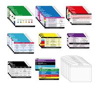 Set of 40 PVC Nurse Reference Cards, Medical Student Study Tool, Pediatrics, OB/L&D, Pharmacy, Labs Medical Reference, Cardiac, General Medical, Respiratory (Nursing Badge Reference Cards Full Set)