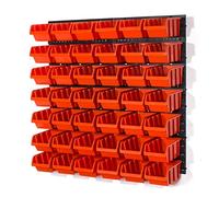 Set of 42 M size IN-Box storage bins and wall mounted louvre
