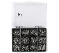 Set of 450 Assorted Pozi Countersunk Wood Screws -DIN 7997Z- No.6, No.8 and No.10, A2-70 (304 Grade) Stainless Steel - Sturdy Recycled Compartment Box