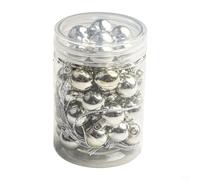 Set of 48 Christmas Ball Ornaments with Glitter and Hanging Rope, Shatterproof Plastic for Decorating Trees at Home, Office, Restaurants, and Events (Silver)
