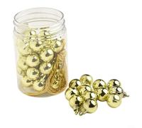 Set of 48 Christmas Ball Ornaments with Glitter and Hanging Rope, Shatterproof Plastic for Decorating Trees at Home, Office, Restaurants, and Events (Gold)