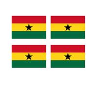 Set of 4X Ghana Flag Iron on Screen Print Transfers for Fabrics Machine Washable Ghanaian Flag Patch