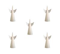 Set of 5 15cm Battery Operated LED Floating Angel Candle Christmas Decorations with Remote in Warm White Samuel Alexander White One Size