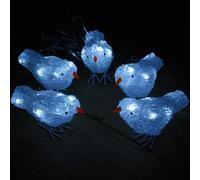 Samuel Alexander Set Of 5 16Cm Christmas Acrylic Birds With 30 White Leds Indoor Outdoor Decoration