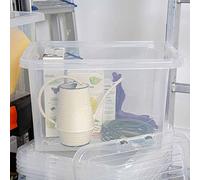 JMS 1 x 24/25 L Litre Crystal Clear Transparent Plastic Storage Boxes With Lids Storage Containers Stackable Containers For Living Room Bedroom Shoes Toys Garage Office Home & Kitchen - Made in UK