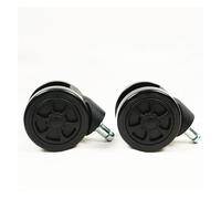 Set of 5 60mm Office Chair Wheels, Large Colorful Casters, Car Wheel Style (Black) - Smooth Rolling, Easy Installation, Universal Fit for All Office Chairs