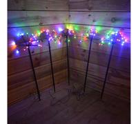 Set Of 5. 65cm 120 LED Battery Timer Sparkler Christmas Lights - Multi Coloured