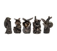 Set Of 5 Animals & Insects Cane Or Stake Toppers Hedgehog, Bee, Butterfly, Frog, Snail
