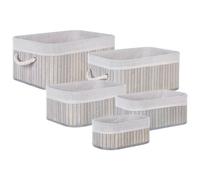 Set of 5 Baskets TALPE Bamboo Grey